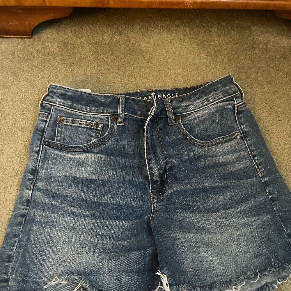 American Eagle Outfitters Distressed Blue Denim Jean Shorts